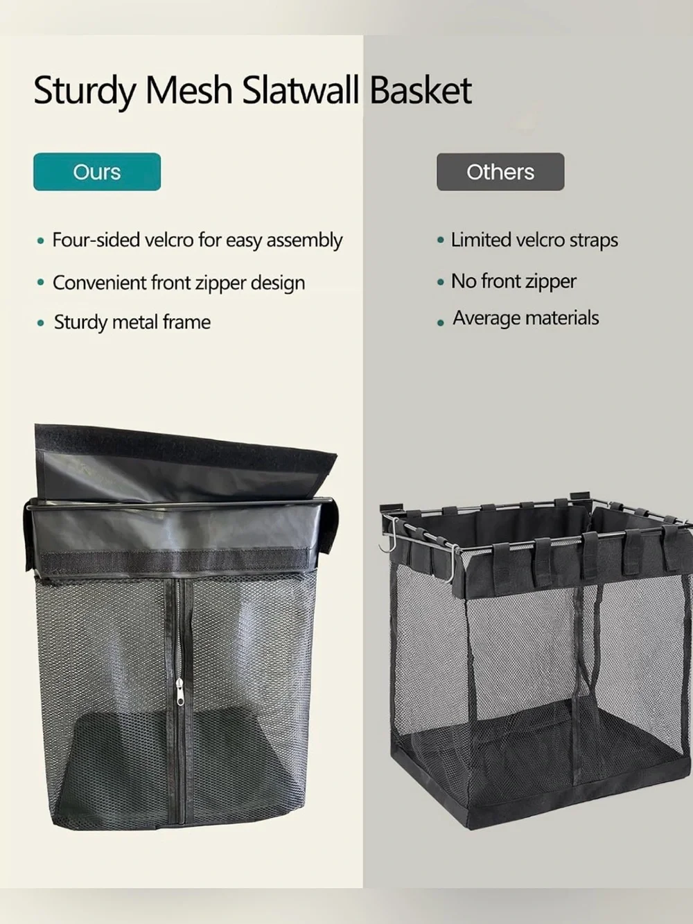 ATOOLA Mesh Storage Basket for Slatwall